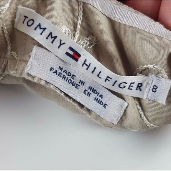 Tommy Hilfiger Womens Size 8 Tan Floral Embroidered Spaghetti Strap Shift Dress - Picture 8 of 11